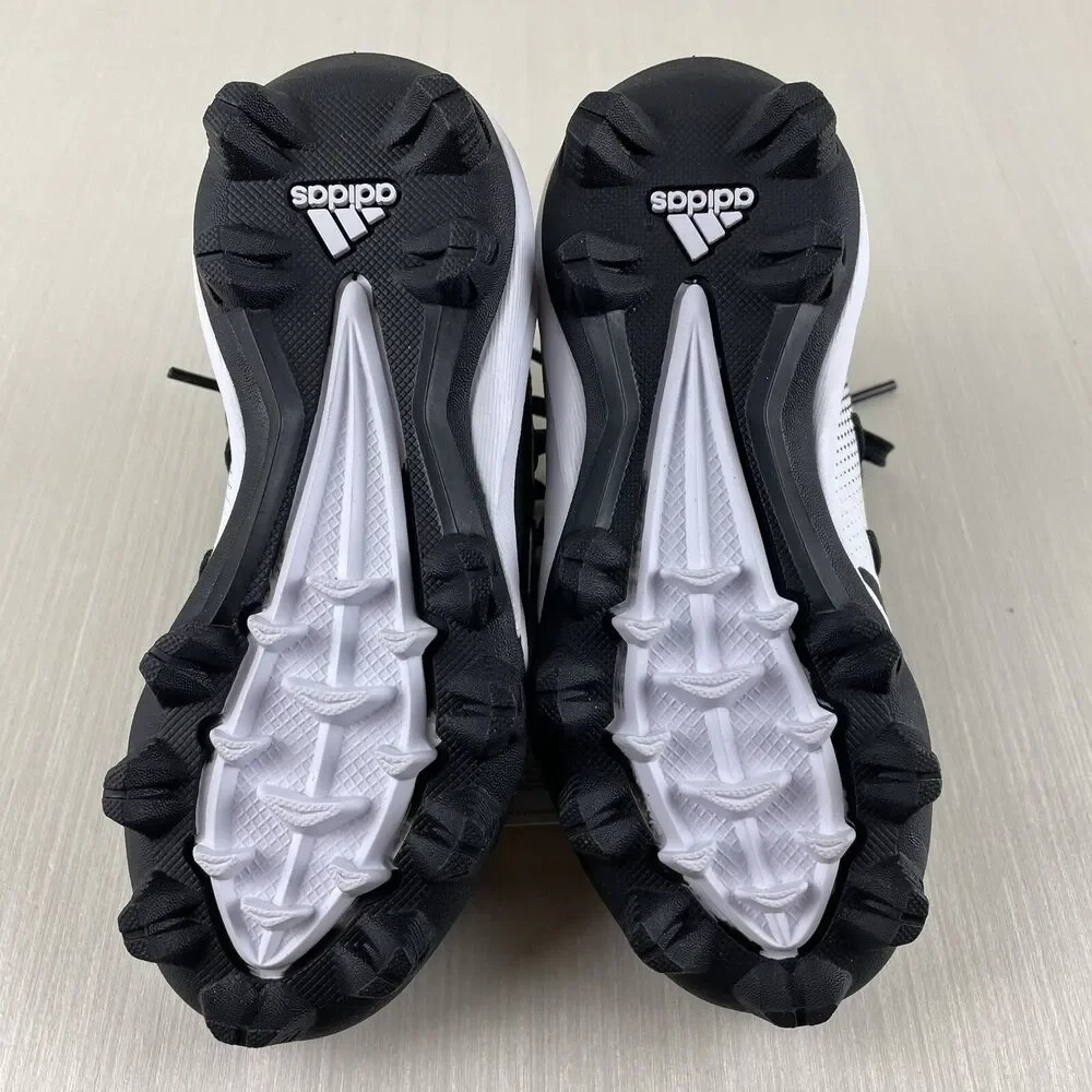Adidas Afterburner 7 MD Kids Baseball Cleats (EG7624) Blk White Size 10K New
